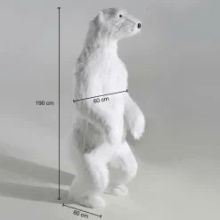 Figure Animale Grandeur Nature D'un Ours Polaire, Haut. 190 Cm-DecoWoerner New