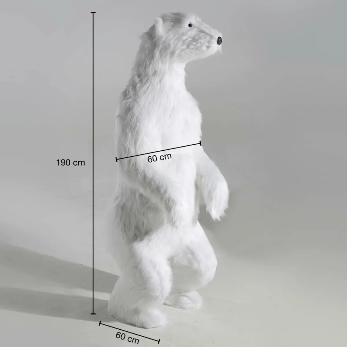 Figure Animale Grandeur Nature D'un Ours Polaire, Haut. 190 Cm-DecoWoerner New