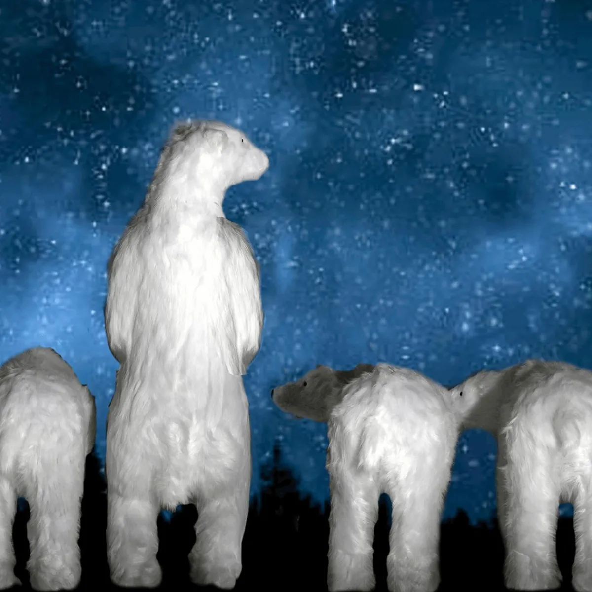 Figure Animale Grandeur Nature D'un Ours Polaire, Haut. 190 Cm-DecoWoerner New