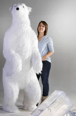 Figure Animale Grandeur Nature D'un Ours Polaire, Haut. 190 Cm-DecoWoerner New