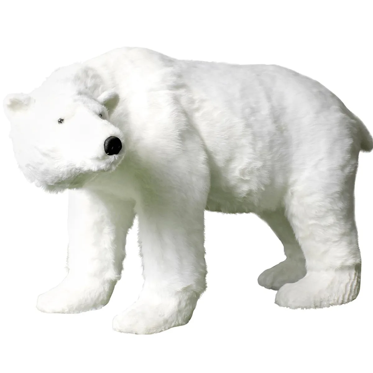 Figure Animale Grandeur Nature D'un Ours Polaire, Haut. 90cm-DecoWoerner New