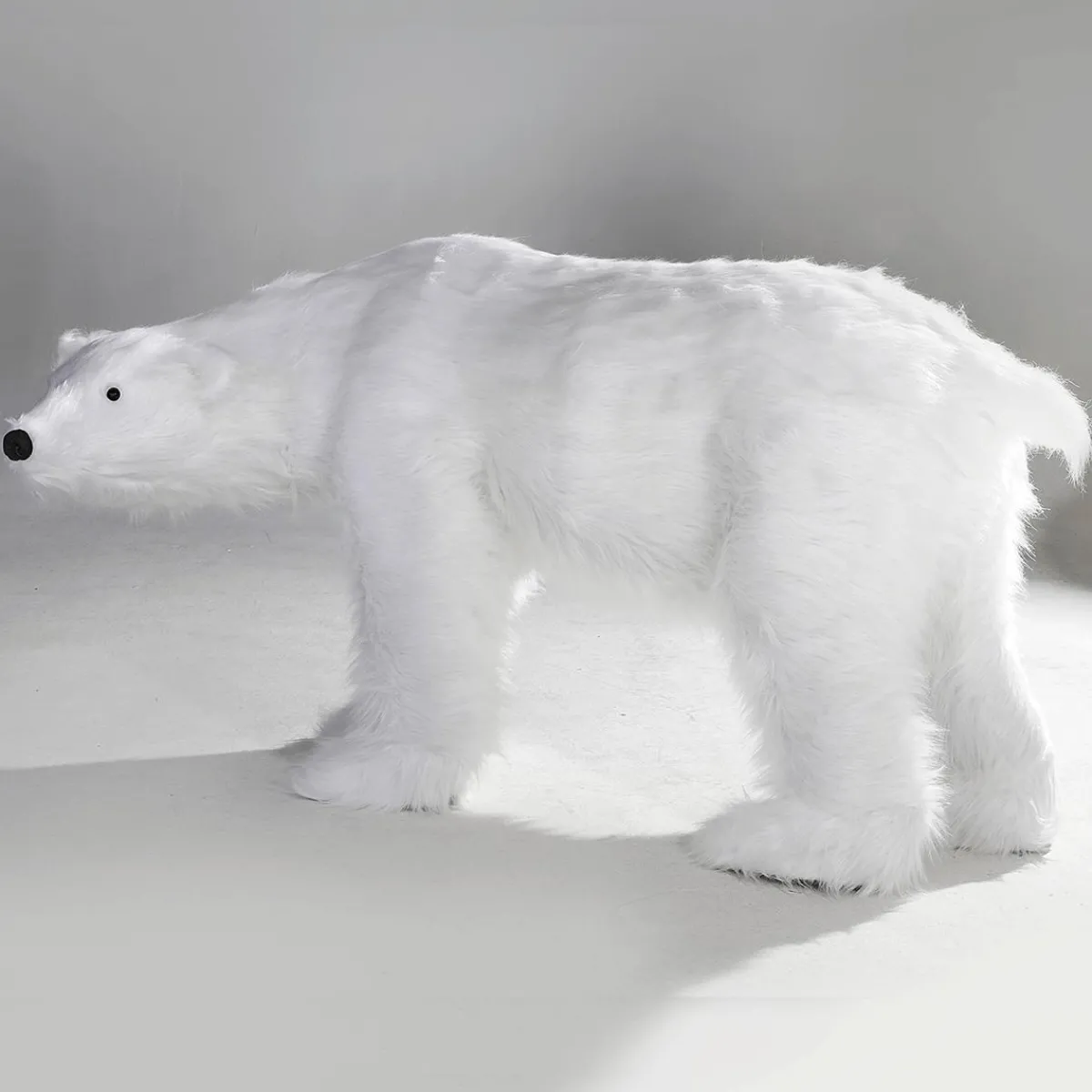 Figure Animale Grandeur Nature D'un Ours Polaire, Haut. 90cm-DecoWoerner New