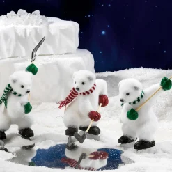 Figures Déco Ours Polaire Hockey, Haut. 30 Cm-DecoWoerner New