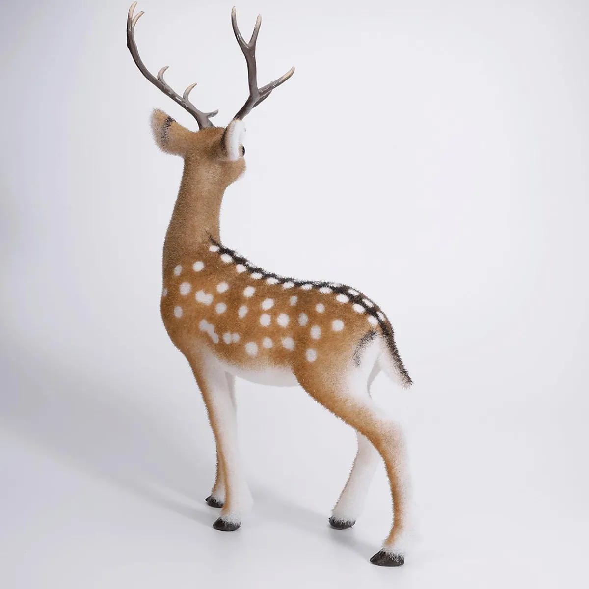 Figurine Décorative Cerf Animal Avec Bois 27 X 18 X 56 Cm-DecoWoerner Online