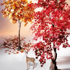 Figurine Décorative Cerf Animal Avec Bois 27 X 18 X 56 Cm-DecoWoerner Online