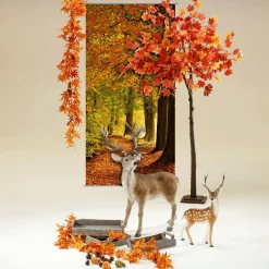 Figurine Décorative Cerf Animal Avec Bois 27 X 18 X 56 Cm-DecoWoerner Online