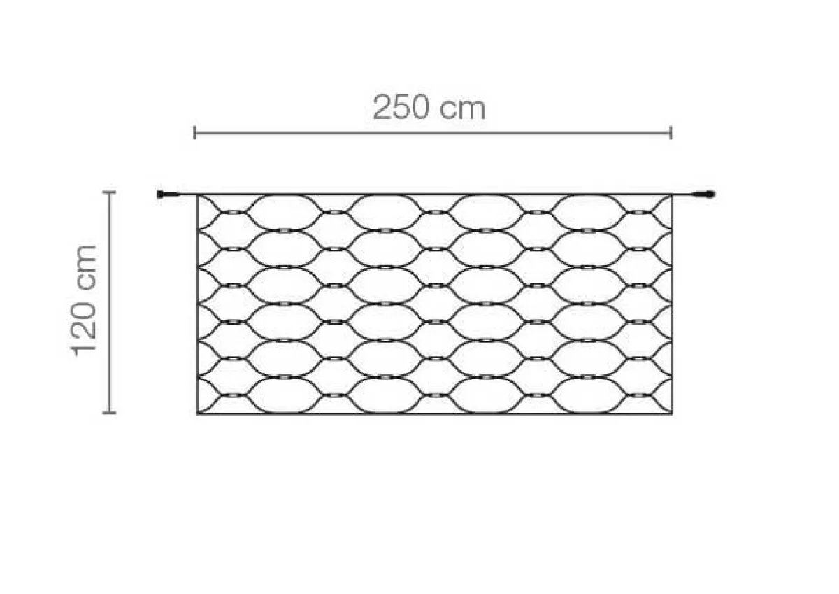 Filet Lumineux Professionnel à LED Système IP67, 200 LED, 250 X 120 Cm, Sans Cable-DecoWoerner Discount