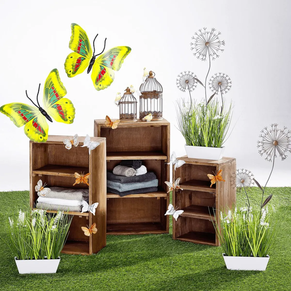 Fleur Décorative En Métal Brun 50 Cm-DecoWoerner Discount