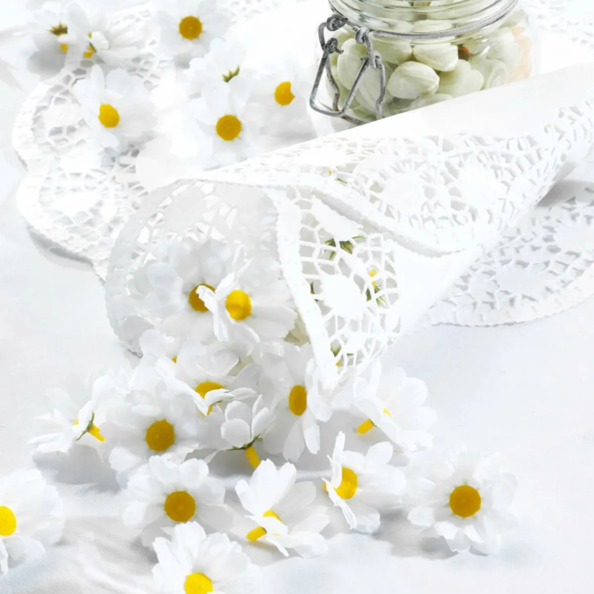 Fleurs Déco Marguerites, 72 Pces-DecoWoerner