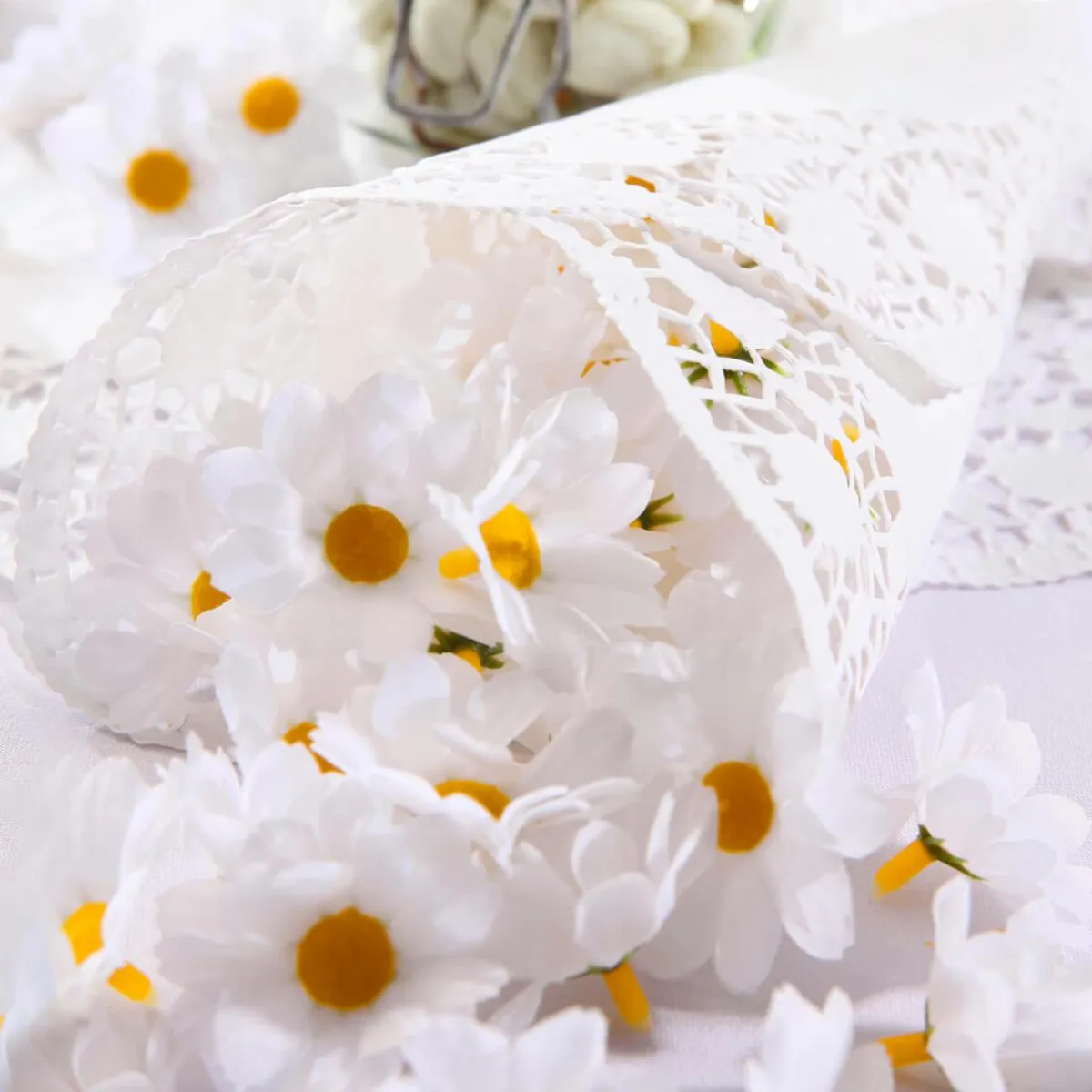 Fleurs Déco Marguerites, 72 Pces-DecoWoerner