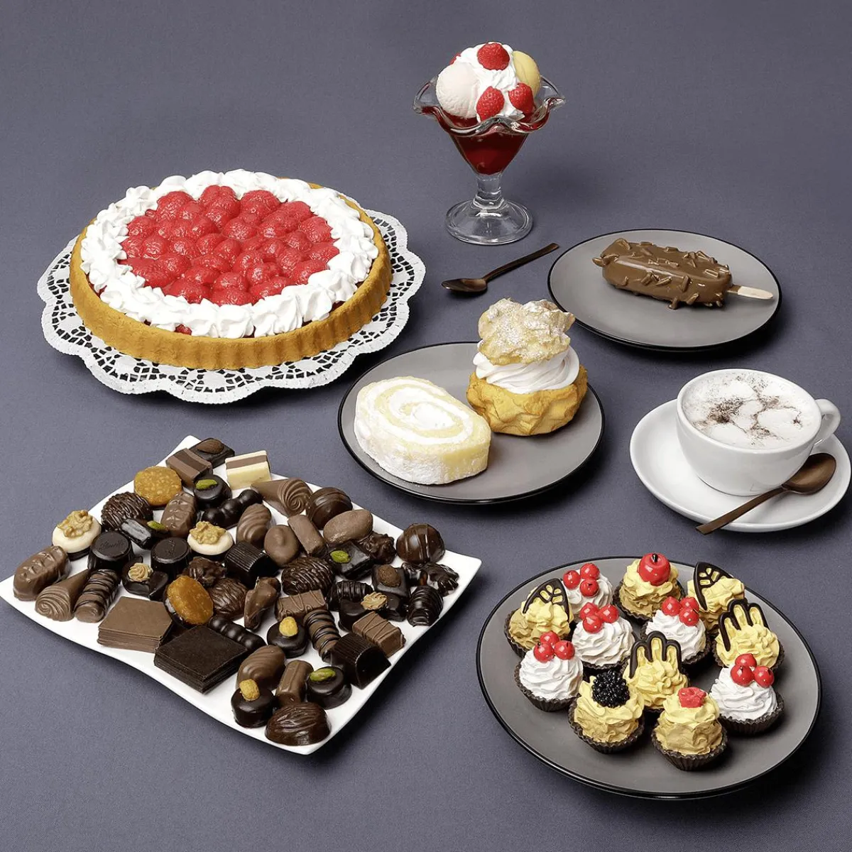Glace Au Chocolat Sur Bâtonnet Avec Amandes - Alimentaire Factice 21 Cm-DecoWoerner Discount