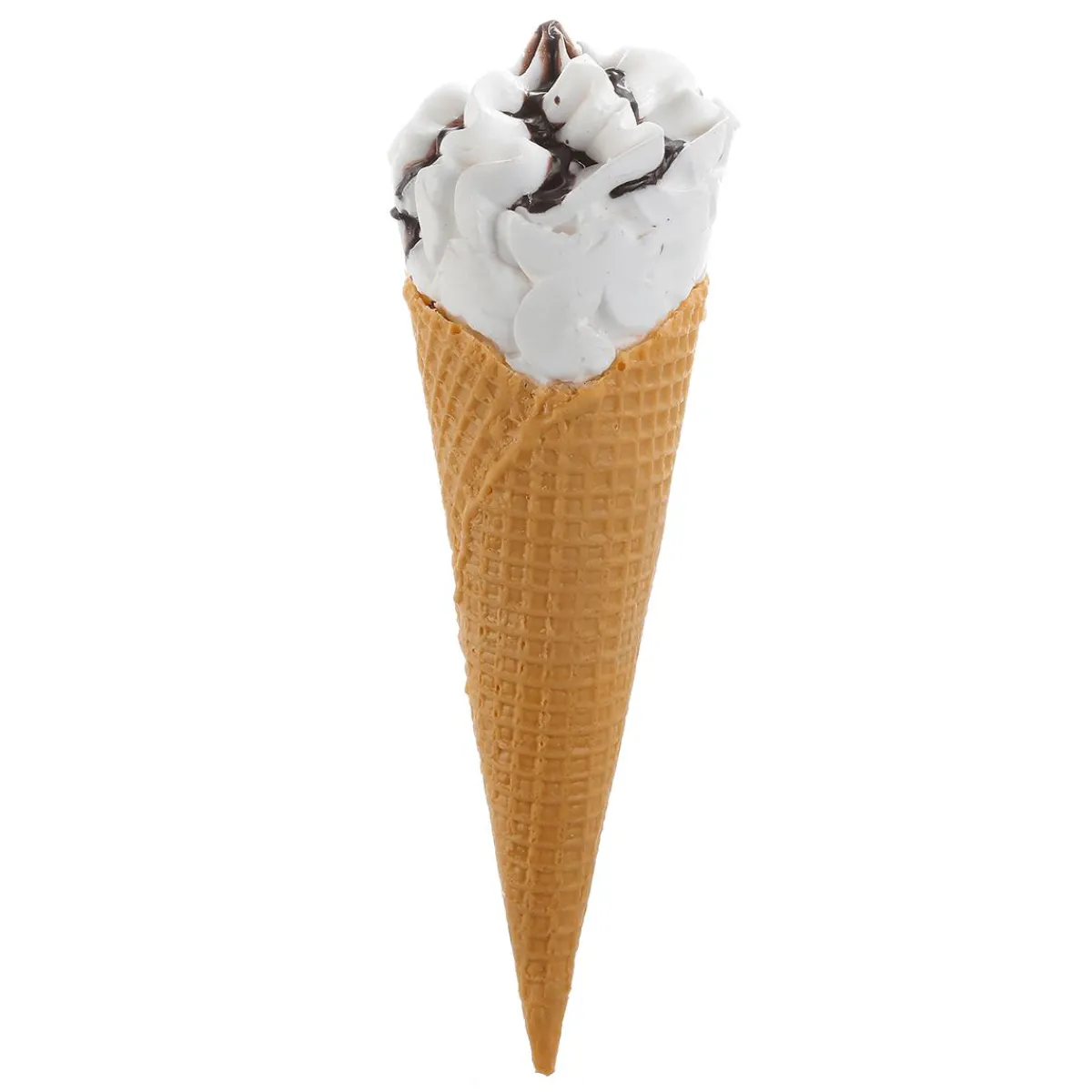 Glace Molle En Gaufrette Avec Sauce Au Chocolat - Alimentaire Factice 22 Cm-DecoWoerner Best