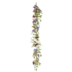 Guirlande De Fleurs Des Champs Artificielle Vigne Rose Violette 158 Cm-DecoWoerner