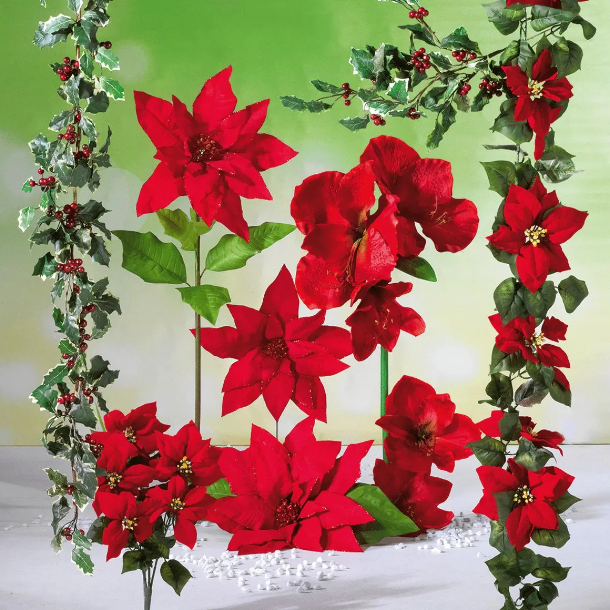 Guirlande De Poinsettias Artificiels 180 Cm-DecoWoerner Clearance