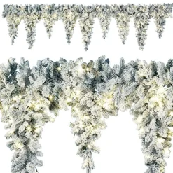 Guirlande De Sapin Pic De Glace LED Enneigée, 270 Cm-DecoWoerner Outlet
