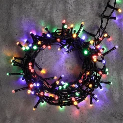 Guirlande Lumineuse 3en1 : Chaîne Lumineuse à LED Colorée, Jaune Chaud Ou Clignotante Alternée Avec Minuterie, Pour L'extérieur, 16 M-DecoWoerner Discount