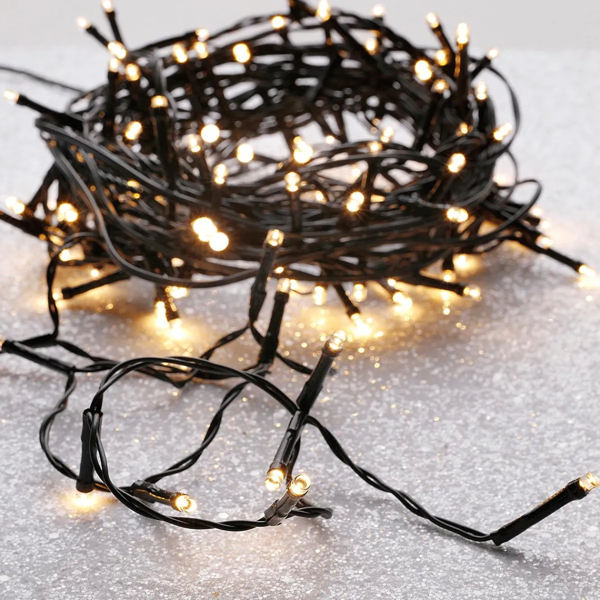 Guirlande Lumineuse Noire 9 M, 120 LED Blanc Chaud IP44-DecoWoerner