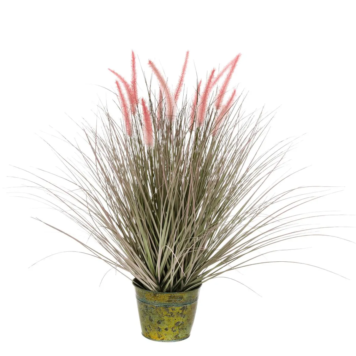 Herbe Artificielle à Queue De Renard En Pot De Zinc 70 Cm De Haut-DecoWoerner Outlet