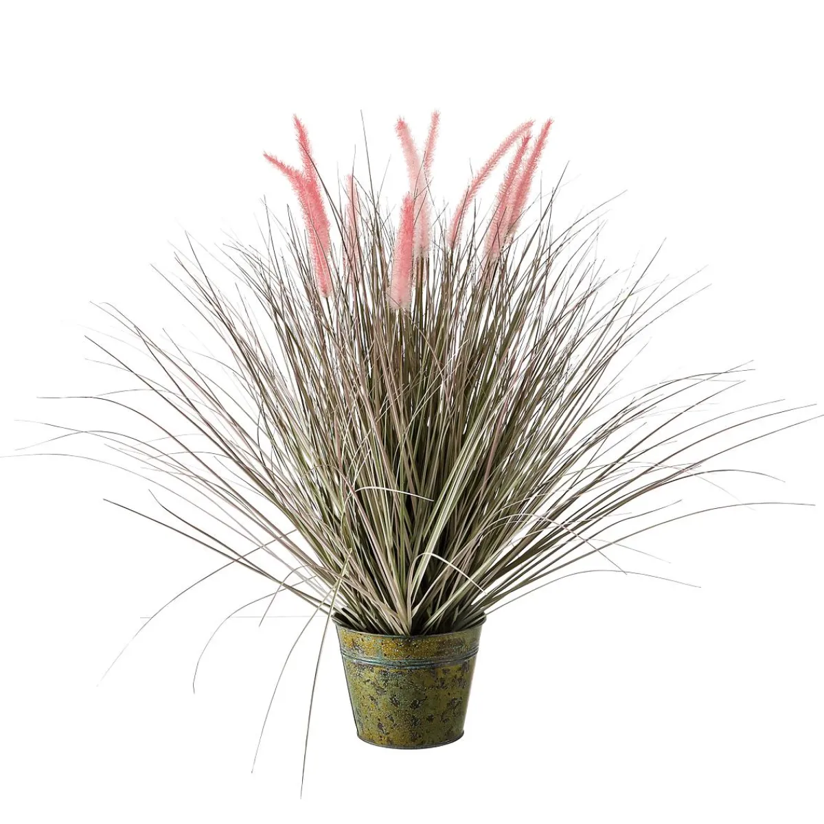 Herbe Artificielle à Queue De Renard En Pot De Zinc 70 Cm De Haut-DecoWoerner Outlet
