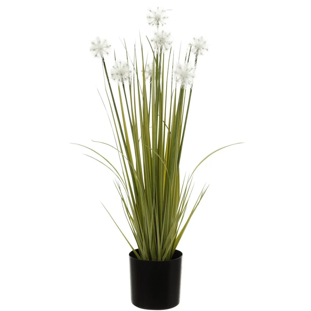 Herbe Artificielle Avec Pissenlits En Pot Noir 70 Cm-DecoWoerner Online