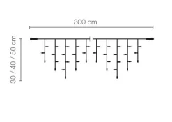 Icicle-Light Professionnel à LED Clignotant Système IP67, 114 LED, 300 X 50 Cm-DecoWoerner Sale