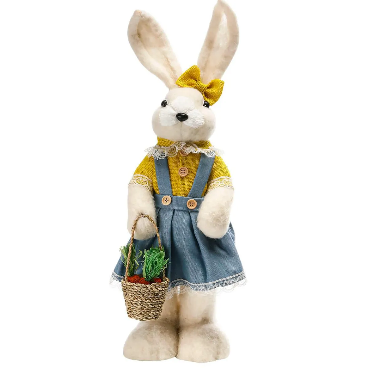 Lapin De Pâques Décoratif En Peluche, Hauteur 57 Cm, , Avec Panier-DecoWoerner Hot