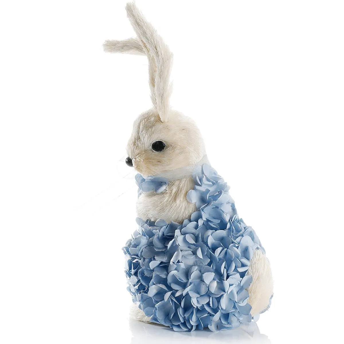 Lapin De Pâques Décoratif En Mousse Dure Et Sisal Avec Robe Hortensia e 30 Cm-DecoWoerner