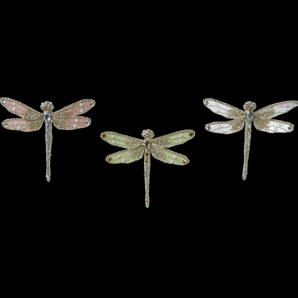 Libellules Scintillantes Avec Clip 18 Cm, 3 Pièces-DecoWoerner Discount
