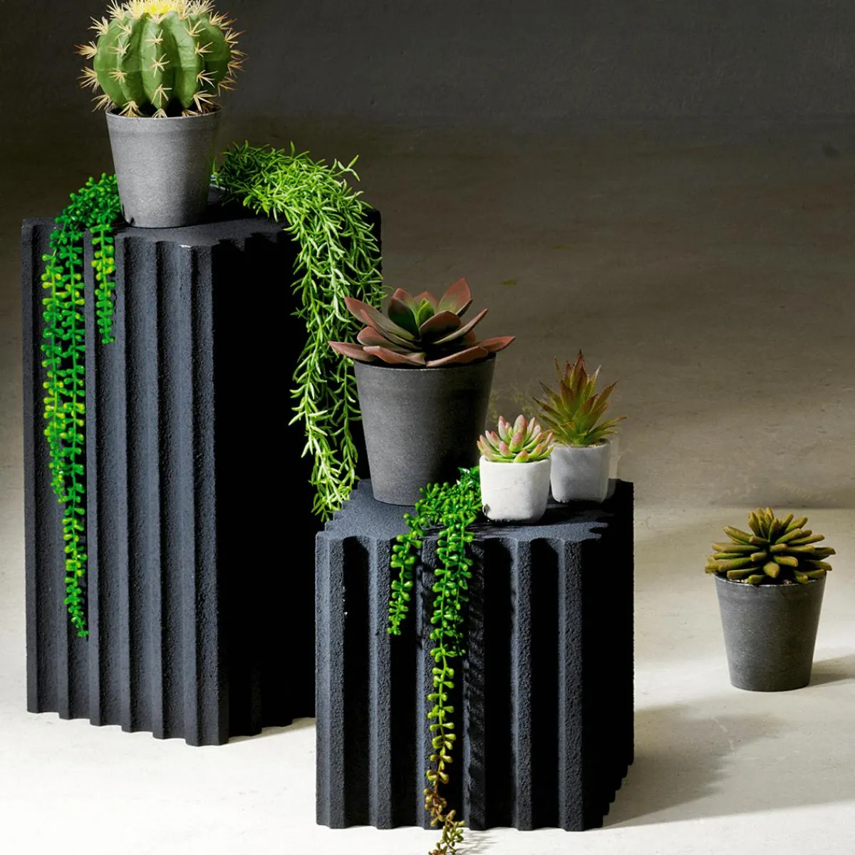 Lot De Colonnes Déco "Béton" Haut. 30/55 Cm-DecoWoerner Online