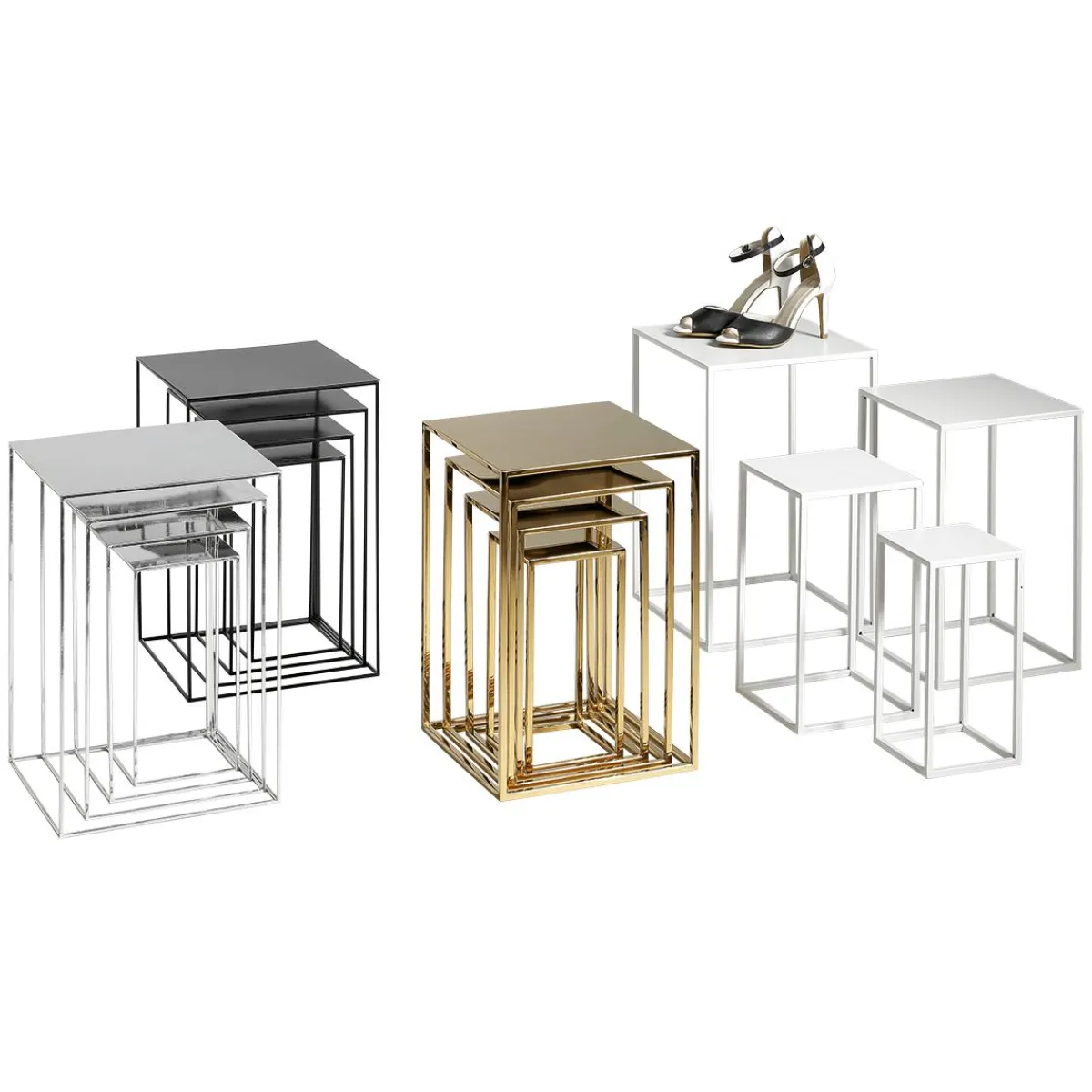Lot De Tables En Métal 4 Pces-DecoWoerner New