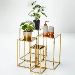 Lot De Tables En Métal 4 Pces-DecoWoerner New