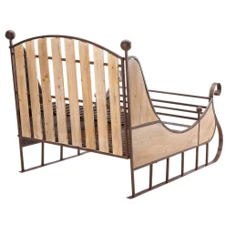 Luge Décorative Rustique Vintage 166 X 109 X 111 Cm En Bois Et Métal-DecoWoerner Sale