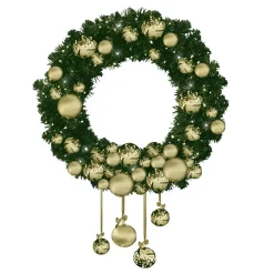 Luvi Couronne Avec Boules Dées Et LEDs 200 Cm Ø-DecoWoerner New