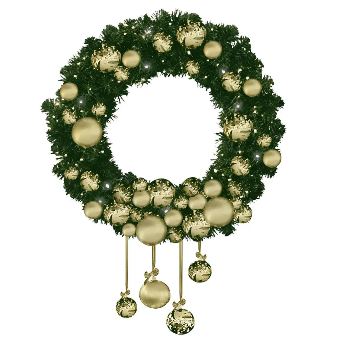 Luvi Couronne Avec Boules Dées Et LEDs 200 Cm Ø-DecoWoerner New
