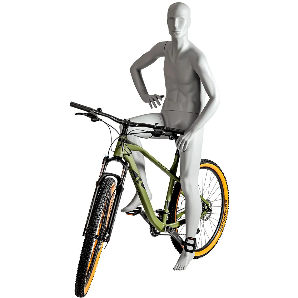 Mannequin Sport Homme Cycliste, Randonneur - Jambe Droite Levée & Bras Droit Plié-DecoWoerner New