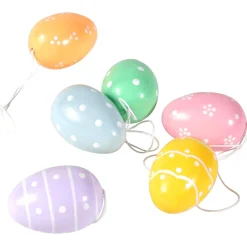 Oeufs De Pâques Déco à Suspendre 6 Cm, à Pois Pastel, 6 Pces-DecoWoerner New