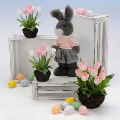 Oeufs De Pâques Déco à Suspendre 6 Cm, à Pois Pastel, 6 Pces-DecoWoerner New