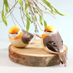 Oiseau De Décoration Gris Orange 19 Cm-DecoWoerner Sale