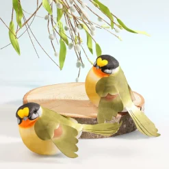 Oiseau De Décoration -orange 19 Cm-DecoWoerner Online