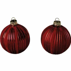Ornement De Noël Red Velvet, 8 Cm, 2 Pièc-DecoWoerner Clearance