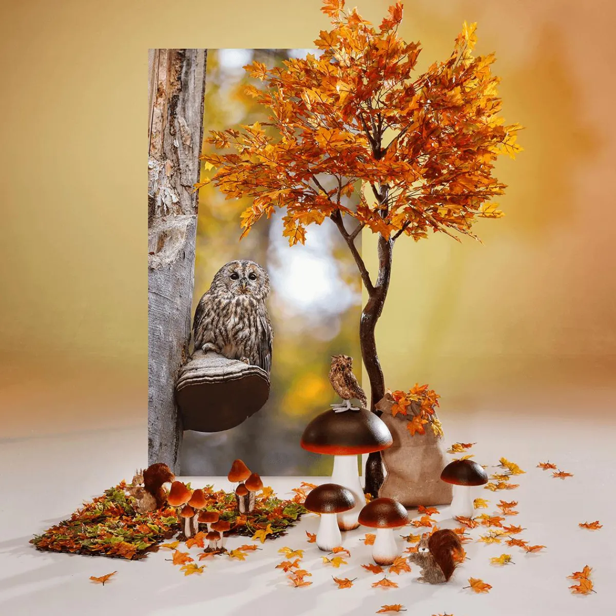 Panneau De Feuilles D'automne Artificielles, 50 X 50 Cm-DecoWoerner Sale