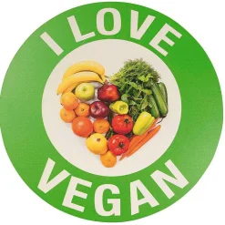 Panneau Métal. "Veggie & Vegan" Ø 35 Cm-DecoWoerner Outlet