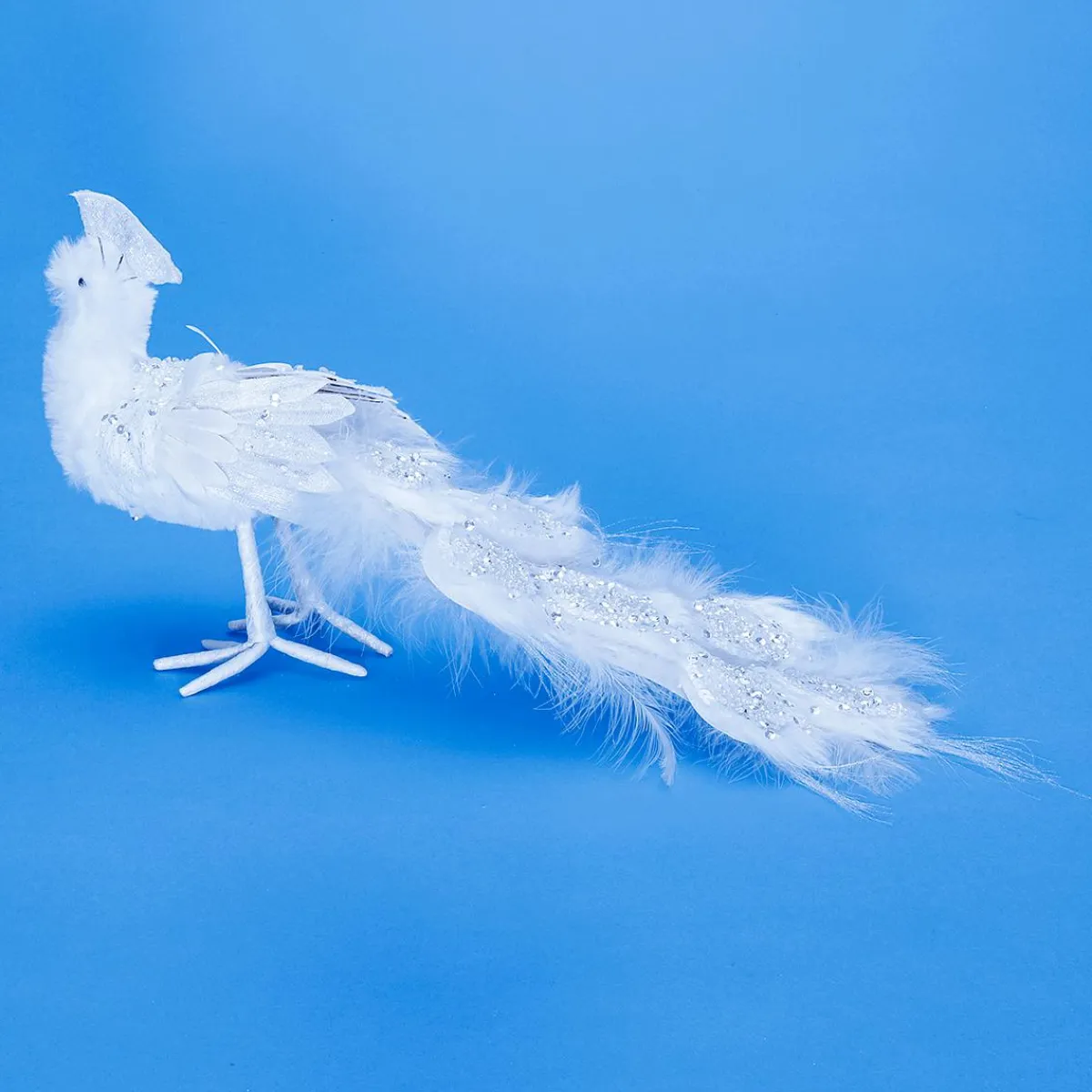 Paon Déco Oiseau Avec Paillettes 7 X 40 X 20 Cm-DecoWoerner Clearance