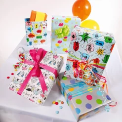Papier Cadeau é Durable à Pois Multicolores - Rouleau De Papier Cadeau De 50 M-DecoWoerner