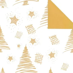 Papier Cadeau De Noël Durable Double Face Avec Sapins & étoiles Dés - Rouleau De Papier Cadeau De 50 M-DecoWoerner Outlet