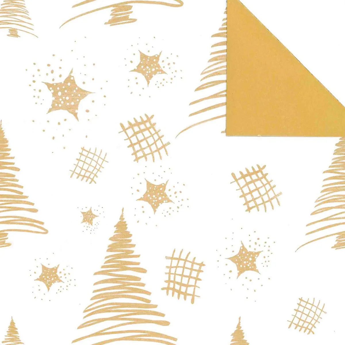 Papier Cadeau De Noël Durable Double Face Avec Sapins & étoiles Dés - Rouleau De Papier Cadeau De 50 M-DecoWoerner Outlet