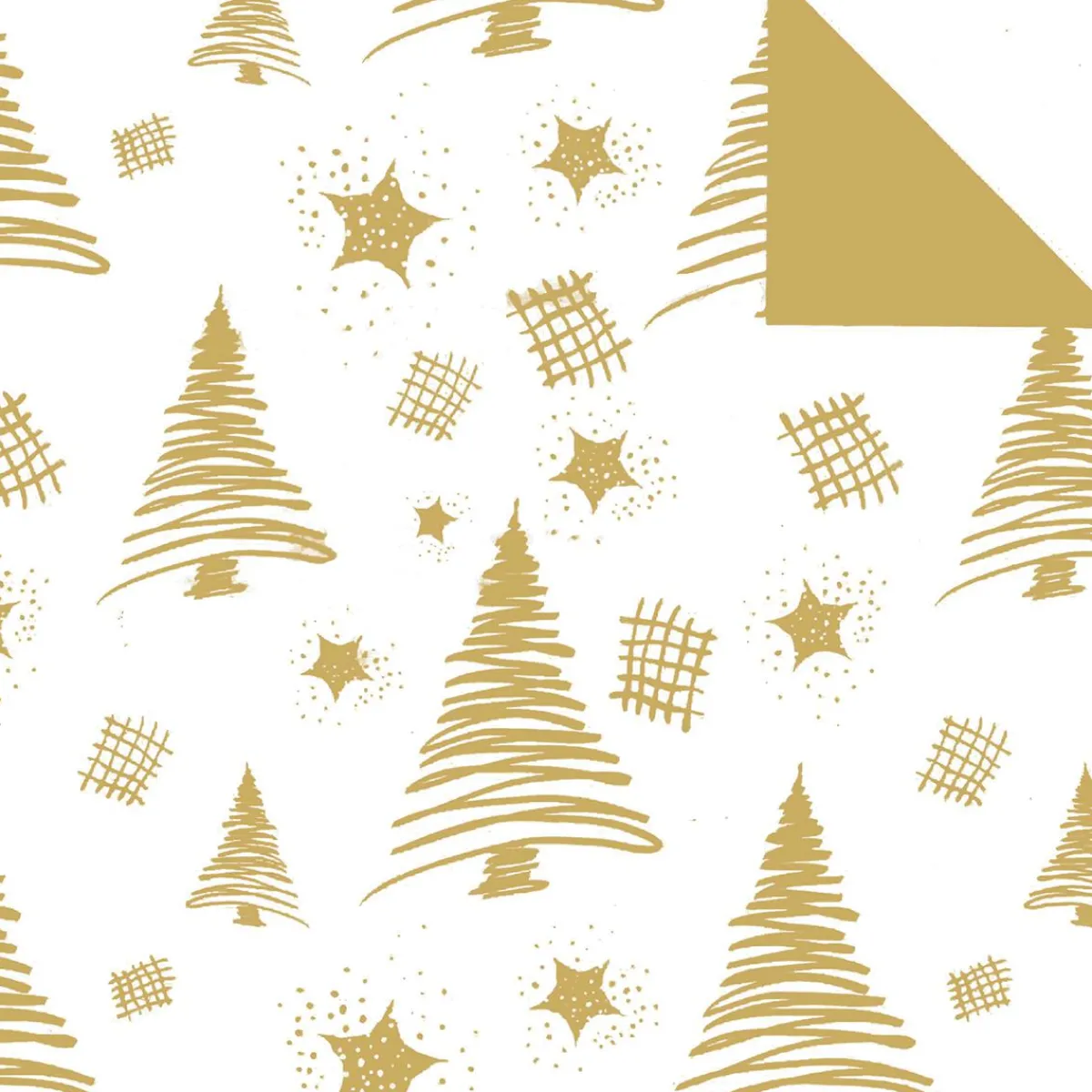 Papier Cadeau De Noël Durable Double Face Avec Sapins & étoiles Dés - Rouleau De Papier Cadeau De 50 M-DecoWoerner Outlet