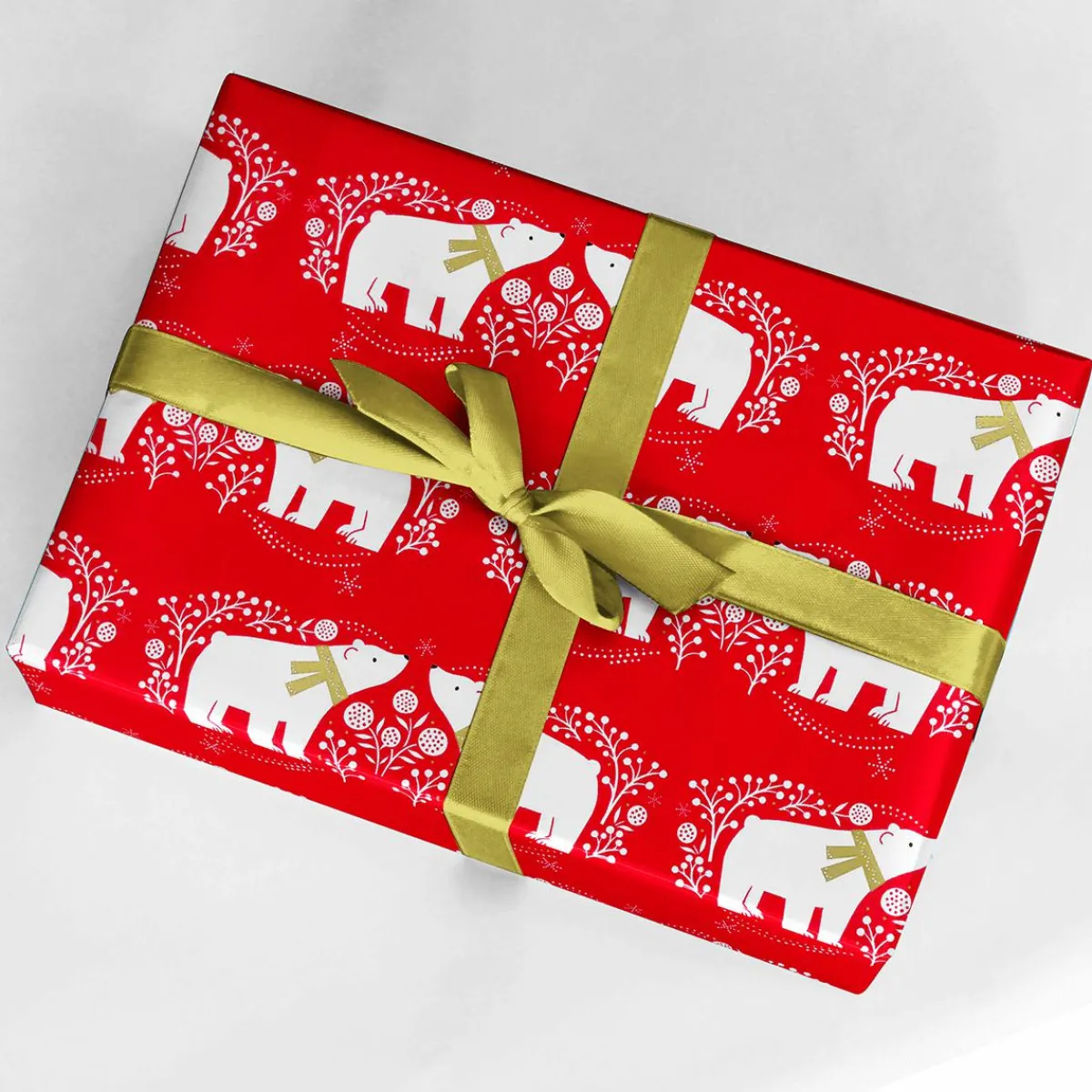 Papier Cadeau De Noël écologique Avec Des Ours Polaires Blancs - Rouleau De Papier Cadeau De 50 M-DecoWoerner Discount