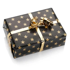 Papier Cadeau Double Face Noël Noir & Avec étoiles & Pois - 50 M De Papier Cadeau En Rouleau-DecoWoerner Clearance