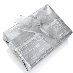 Papier Cadeau Double Face & Argent Avec Symboles De Noël - 50 M De Papier Cadeau En Rouleau-DecoWoerner New